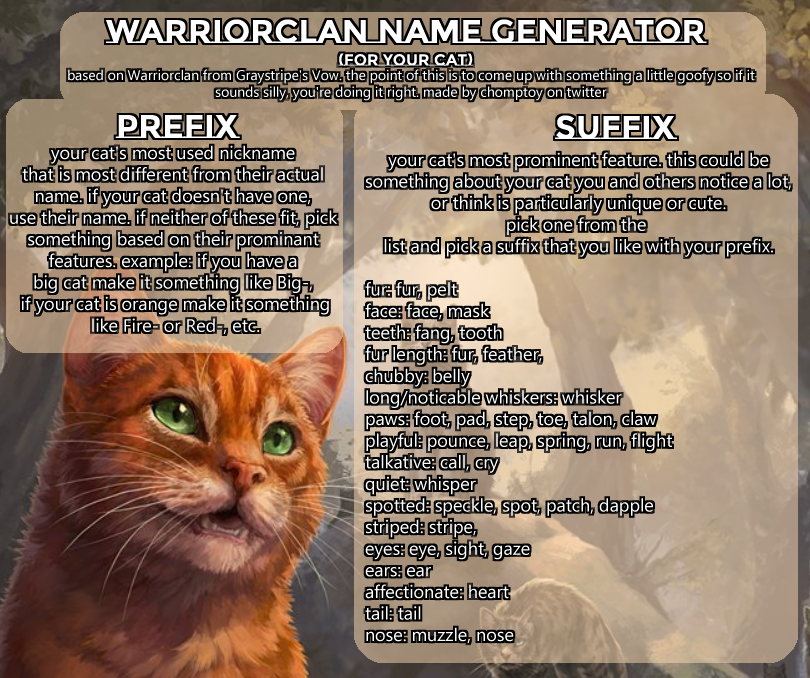 Warriors Name Generator  Warrior cats, Warrior cats name