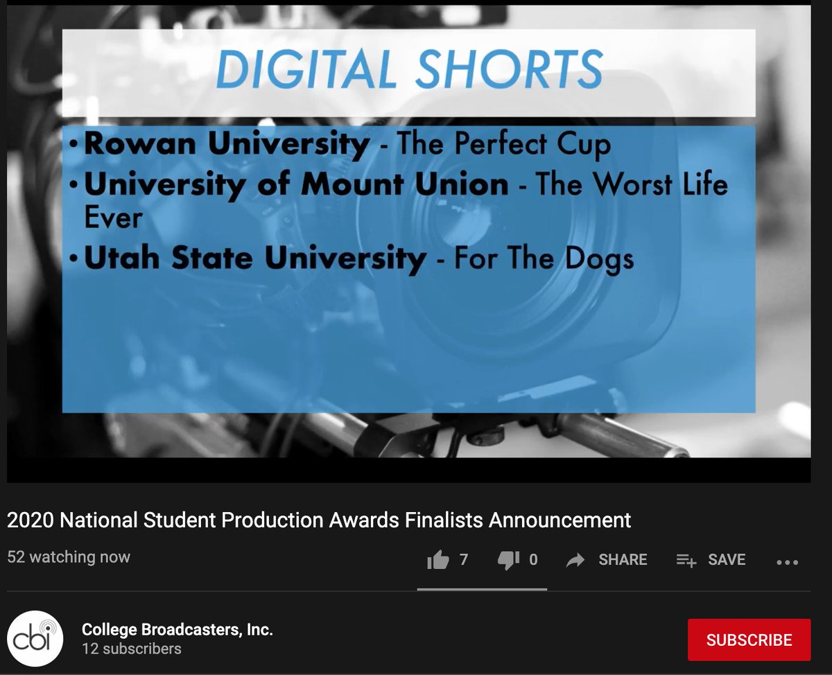 UMUCommDept's tweet photo. Congratulations to Raider Student Media! @olan_domer's short film "The Worst Life Ever" is a finalist in the 2020 CBI digital short category. Domer produced this film in Dr. Cooper's FYS seminar: Mobile Media Film School.

https://t.co/M71C4iMmYB https://t.co/2gu5eJaTH5
