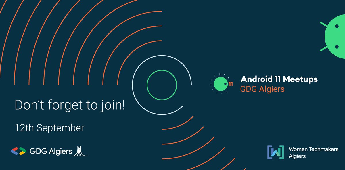 What's better than having a little detailed look on Android11 🤔 ? 

We are hosting an Android11 meetup 😍!

So save the date, September 12th 2020 📆!"

#Android #GDG #GDGAlgiers #WTM #WTMAlgiers #Android11 #Android11meetup
 @gdgmena @gdg <a href="/AlgiersWTM/">WTM Algiers</a> 
<a href="/AndroidDev/">Android Developers</a>