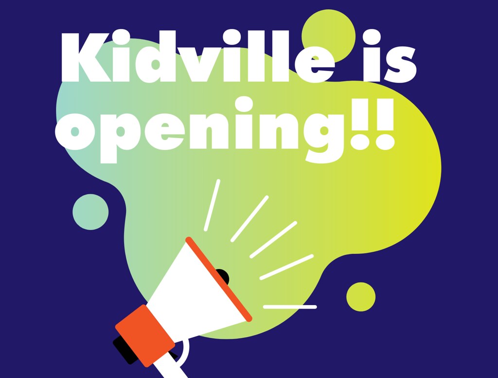 Kidville is Re-opening Monday, September 14th! Check out our Fall Schedule. conta.cc/3jsjfiR