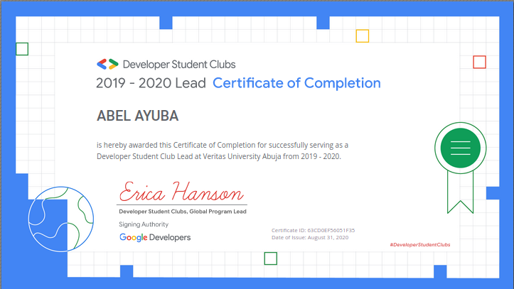 adugamayuba's tweet photo. @auwalms e-mail read
:" Hello Super Hero, Your Medal of Honor is Here!" 😄😁
I'm officially an ex-dsc lead.
Glad to have worked together with amazing uncle @auwalms @aniediudo & @EricaKHanson 🙇♂️
Still on the journey to @GoogleDevExpert 😎
@googledevs
#DSCSSAGraduation https://t.co/eLv3I123le