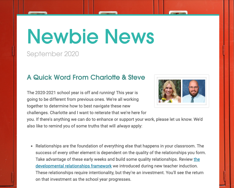 Our latest new teacher newsletter, Newbie News, is out now! Check it out here: smore.com/809rh
