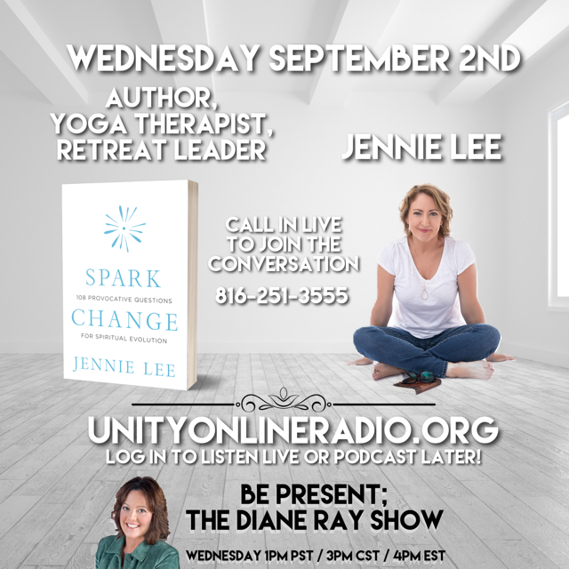 DianeRay1's tweet photo. Looking forward to my conversation today with Jennie Lee - Author to talk about her new book Spark Change- 108 Provocative Questions for Spiritual Evolution. Join the show live at 1pmPT/3pmCT/4pmET or get the #podcast later. This will be a fun show!#unityonlineradio https://t.co/yjZulu3JlB
