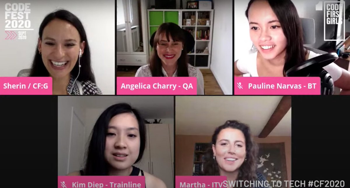 thekimmykola's tweet image. Another day of Code First Girls' Code Fest 2020 and the theme for today.... #futurestars!
Thanks Sherin Helmy-Bianco for moderating our panel today - it was great to join in the discussion with @paulienuh again and also Martha and Angelica too!
#codefest2020 #CF2020