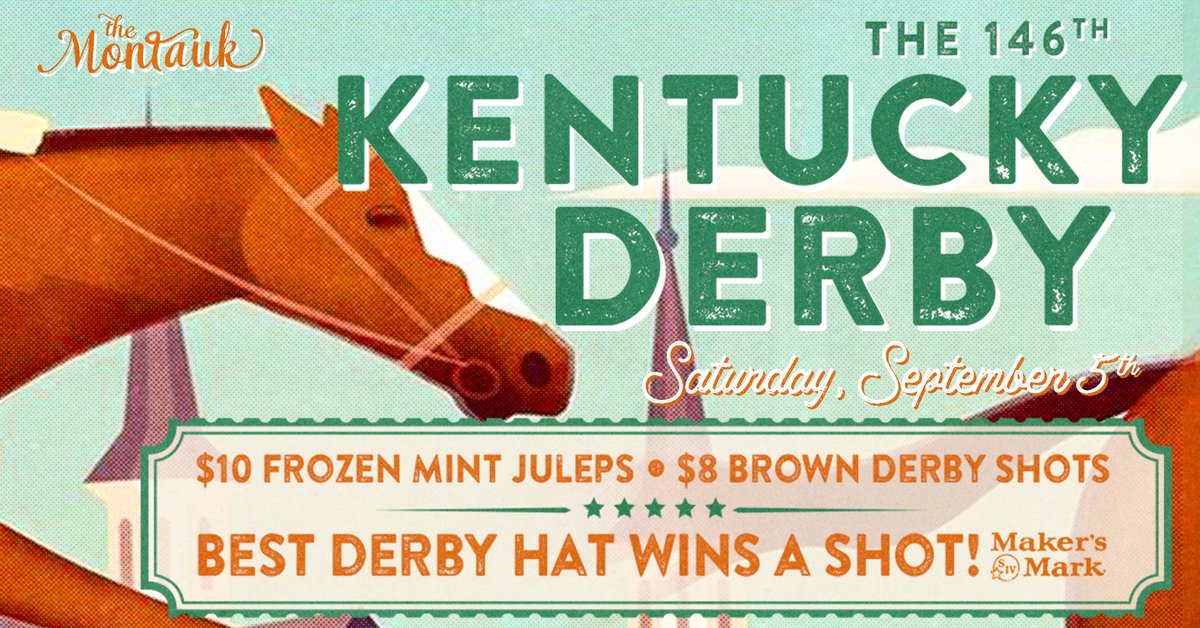 The <a href="/KentuckyDerby/">Kentucky Derby</a> Viewing Party at <a href="/TheMontaukAz/">The Montauk</a>! We will have frozen Mint Juleps and Brown Derby Shots on special! ✨🐎 

facebook.com/events/9108098…
⠀⠀⠀⠀⠀⠀⠀⠀⠀
<a href="/makersmark/">Maker's Mark</a> #themontauk #kentuckyderby #horseracing #kentuckyderbyhats #scottsdale #oldtownscottsdale