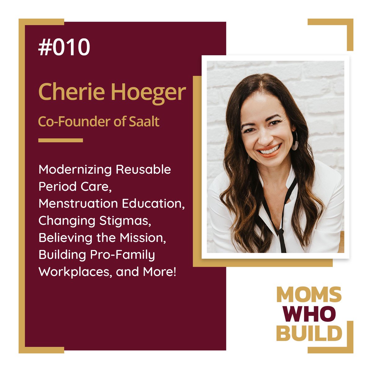 NEW podcast episode!

Cherie Hoeger, co-founder of <a href="/saaltco/">Saalt | Period Care Simplified</a>, is on MWB Ep. 010. 🎙✨

Show Notes: bit.ly/32QSX35
Apple Podcasts: apple.co/32T2VAS

#passthesaalt #menstrualcup #periodprogress #periodtalk #livetweetyourperiod #generationequality #genderequality