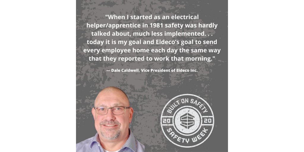 #ConstructionSafetyWeek is from September 14th to the 20th. Our Vice President, Dale Caldwell, highlights many of the practices Eldeco has implemented to be truly #BuiltOnSafety. 

Check out his spotlight on constructionsafetyweek.com/safety-culture/