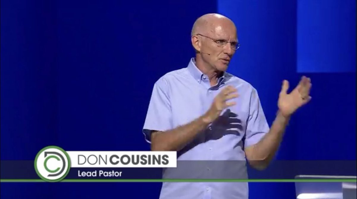 Don Cousins has recently reopened the church building during the pandemic. Don isn’t requiring masks in the church service, but asks congregants to wear them “to and from the auditorium” and to distance 3 seats from each party.