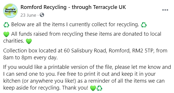 XRHavering's tweet photo. For all the things you thought you couldn't recycle!! The list is very long and the solution is in Romford 😄♻️
#refuseplastic #reducereuserecycle #reducereuseupcycle https://t.co/e3v8LZFFCF