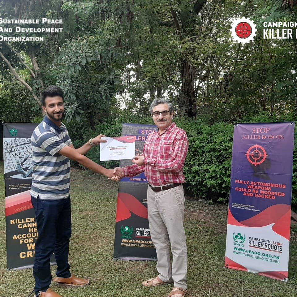 SPADOPakistan's tweet photo. A regional meetup took place yesterday to boost the campaign of “Stop killer robots”. Spado gave certificates of participation to its volunteers. It was a successful meeting, where they discussed strategies to spread awareness to stop killer robots.
#SPADO #StopKillerRobots #UNO https://t.co/SiG3HbWO5V