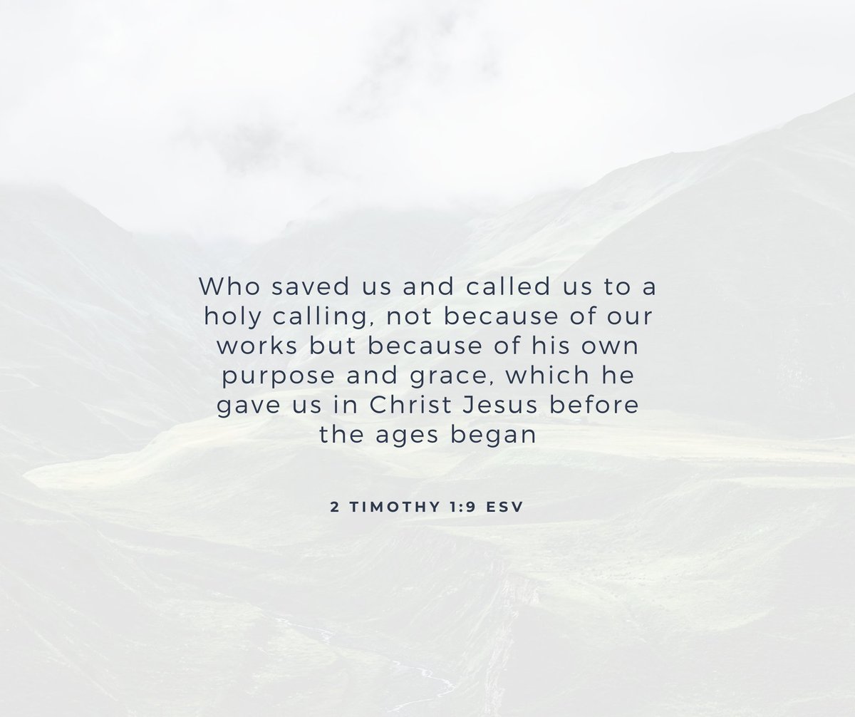 Christian, remember today that you were saved not because on your own works but solely because of the purpose and grace of God through Jesus! What an amazing truth?!