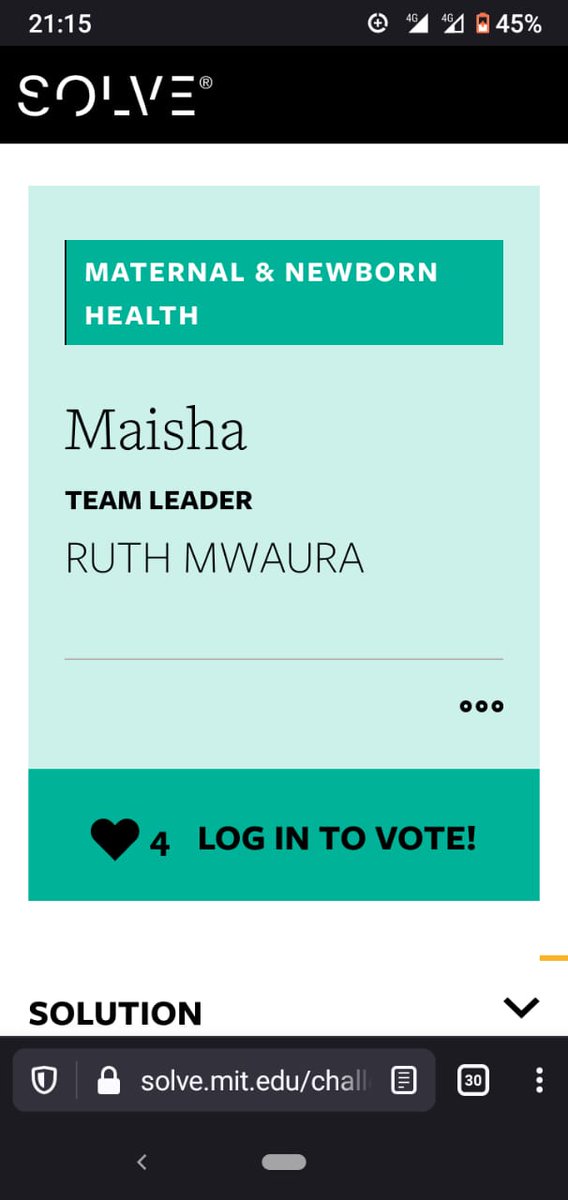 Hi, please register and vote for our solution MAISHA to win in the MIT solve challenge. Let's bring the title to Kenya. Forward to two of your closest friends to also vote. Asante for the support #mentalhealth bit.ly/2XVgYEr