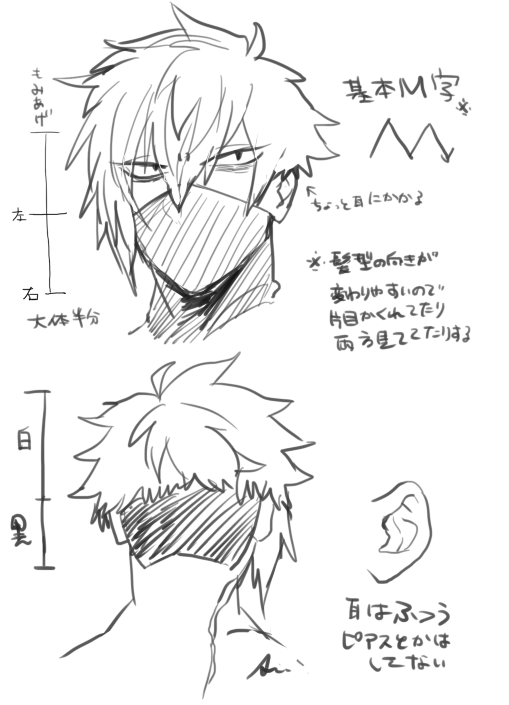 髪型資料が欲しいと言われたので・・・こんな感じ!
#お空虫の子 