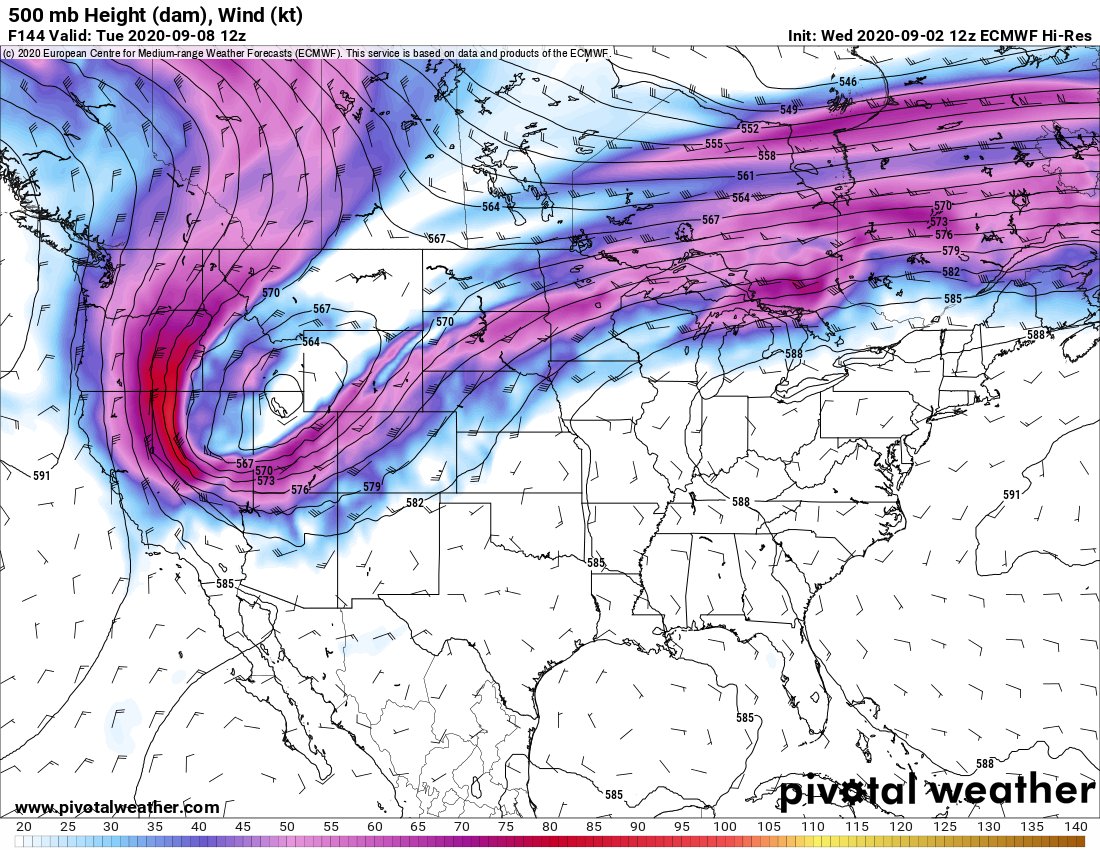 This looks to be another case of the ECMWF digging a trough into the western US and amplifying the downstream ridge in the east, while the GFS depicts a much more progressive solution. UKMet is a lot closer to the Euro, though not quite as extreme.