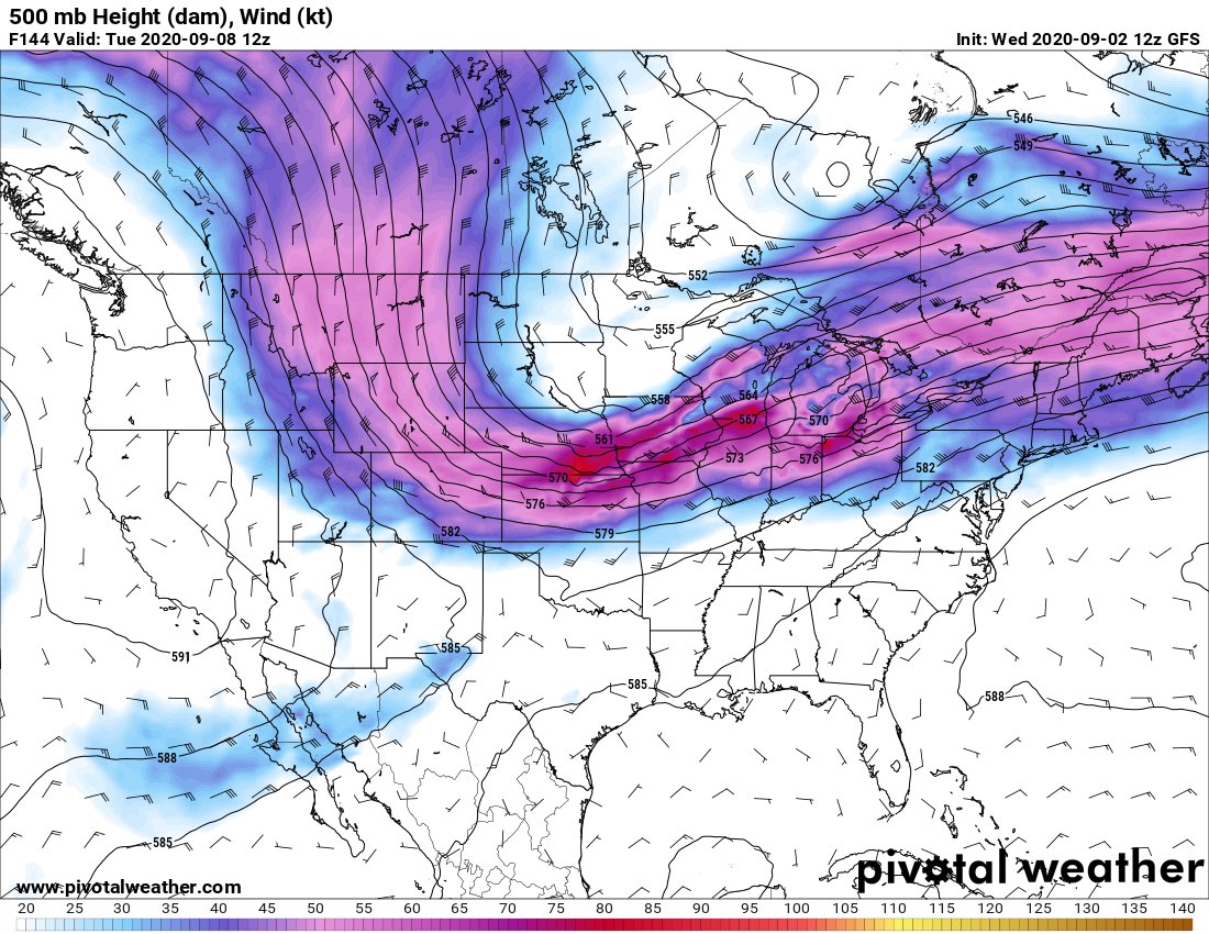 This looks to be another case of the ECMWF digging a trough into the western US and amplifying the downstream ridge in the east, while the GFS depicts a much more progressive solution. UKMet is a lot closer to the Euro, though not quite as extreme.