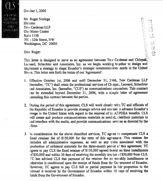 Otro de los directores de la USAID y de la OEA, que trabajó para CLS, entre otros asuntos para el golpe de estado en Honduras fue Roger Noriega.