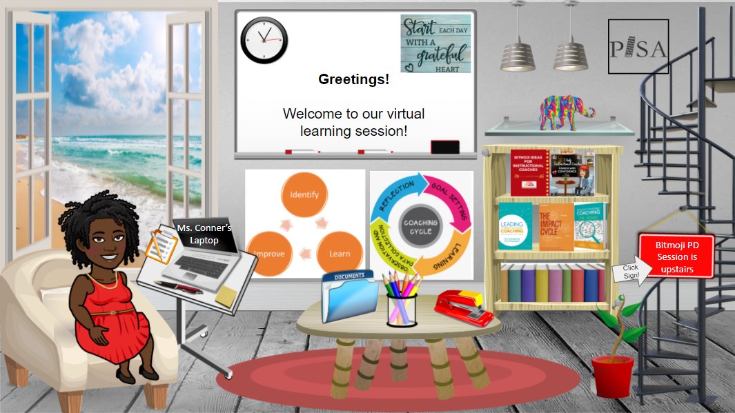 DeidraConner7's tweet image. Check out my Bitmoji Virtual TDS space that I created. It was so much fun! I used it as one of the examples while I was training teachers. @HISD_SecMath @Bitmoji