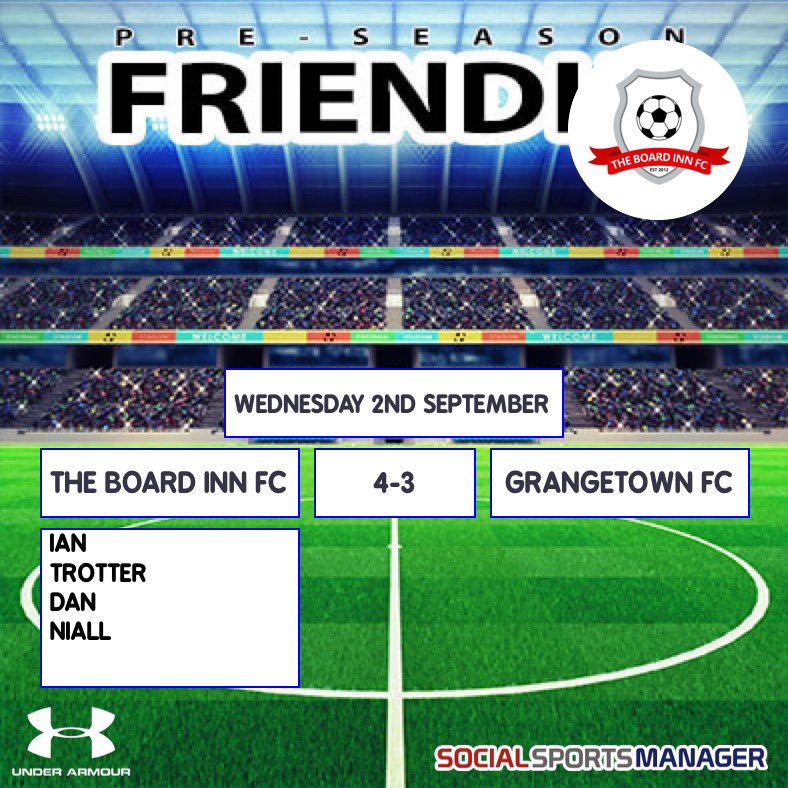 Final preseason game ends with a win for The Board Inn. Some good play to take into the season on Sunday. Good luck to <a href="/GrangetownFC/">Grangetown FC</a> for the season #UTBI
