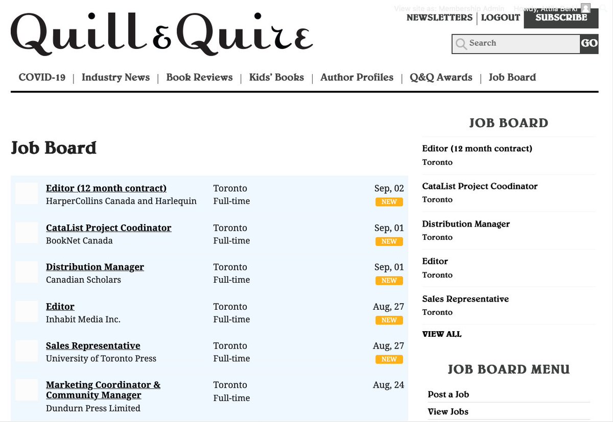 NEW: Editor (12 month contract) <a href="/HarperCollinsCa/">HarperCollinsCa</a>
Details on the Q&amp;Q Job Board: stjo.es/2Gey1vd