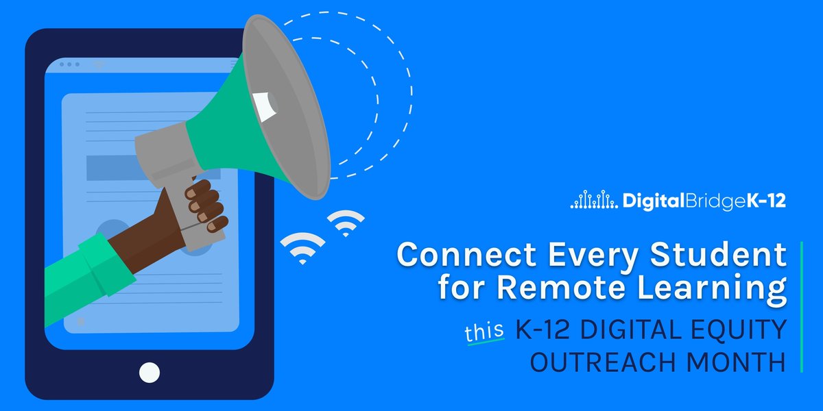 ISTEofficial's tweet image. Without home internet and devices, millions of students will struggle to learn remotely. Take action to identify and #ConnectEveryStudent who lacks home internet access this #K12 Digital Equity Outreach Month!

Join the movement: bit.ly/2QCa6Ie.

#LearningKeepsGoing