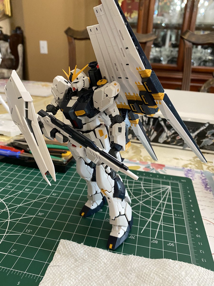 BeRyder's tweet image. finished my second ever build of an RG Nu Gundam