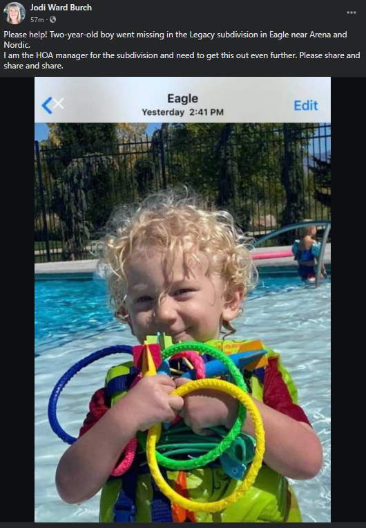MakerFun3D's tweet photo. @Bobbyg_51 @AdaCoSheriff Here is a photo of the child.  I know the HOA manager for the subdivision and she sent this out on FB to her friends. https://t.co/eF5RsiKkAa