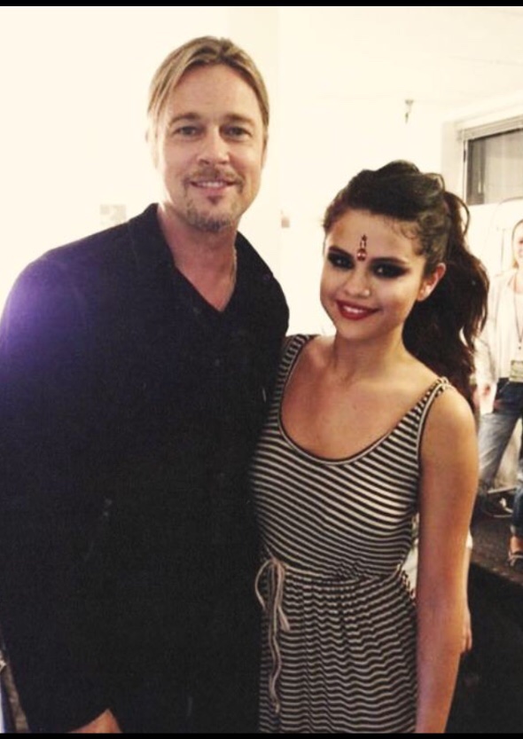 Selena Gomez is irrelevant? well one of the best actors in hollywood aka Brad Pitt and the princess of pop aka Britney spear said they would love to work with SelenaEven Brad went to her concert and asked her for a picture pretty , powerful girl 