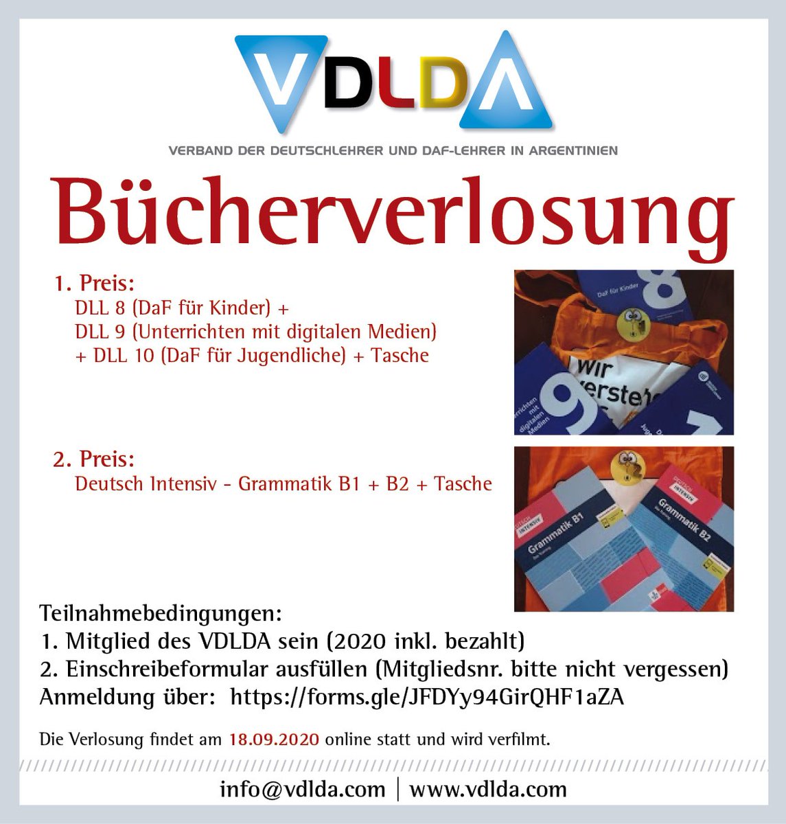VDLDA1's tweet photo. #Bücherverlosung #VDLDA Danke an @hueberverlag @EKV_klettverlag, die uns die Materialien zur Verfügung gestellt haben! https://t.co/JwGJcOiJSe