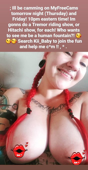; Tune in Tomorrow and Friday for some super wet fun 🥰😘 MyFreeCams, Sesrch Kii_Baby , * . https://t.