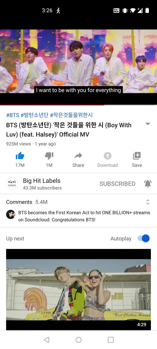 jeonash_twt's tweet photo. Wow this was amazing #Army
One year ago  like / one week ago 😍😍😍
Wow #Army we are just unbelievable 💜💜 
#boywithluv900m  we have to do #BoyWithLuv1Billion  we can do it #army nd #Dynamite too make it 300m keep #Streamingarmy @BTS_twt @bts_bighit @BigHitEnt @maha31132598 https://t.co/pSad7Xkc5c
