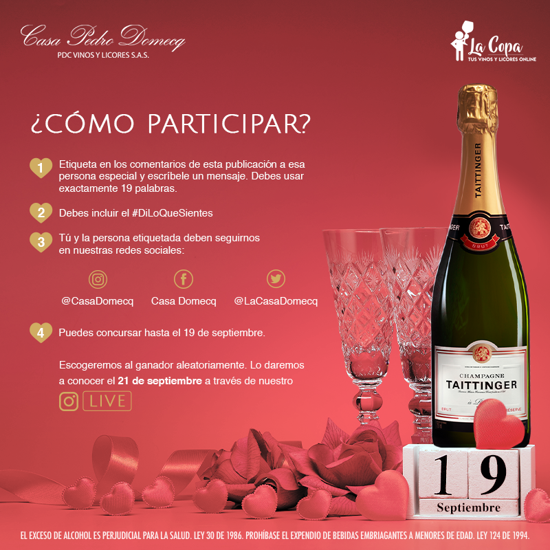 LaCasaDomecq's tweet photo. En el mes de amor y amistad, exprésale a esa persona especial por qué es importante para ti. Etiquétalo/a en los comentarios de este tuit y #DiLoQueSientes usando 19 palabras. 🥰 Podrás ganar 2 bonos de $ 119.000* de La Copa 👉 https://t.co/oiclaqOi07

*Aplican T&amp;C 👇 https://t.co/P8TKue3N0b