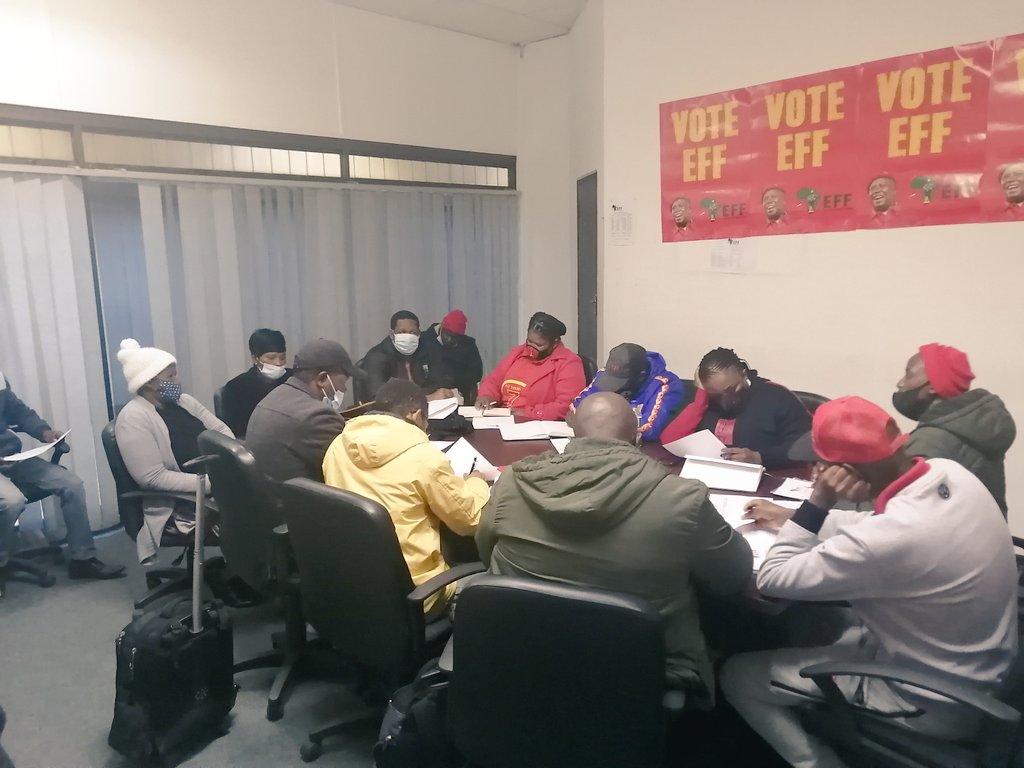 EffNorthwest's tweet photo. North West EFF Officials convened 2 RCT meetings through the PS Office being Bojanala and Dr Kenneth Kaunda to reopen regional offices and collect all outstanding reports.
#Consolidating_The_Ground_towards_Socialist_Power 

@KBabuile 
@ShakesBotswe1 
@EFFSouthAfrica https://t.co/9FQ4sdnyuV