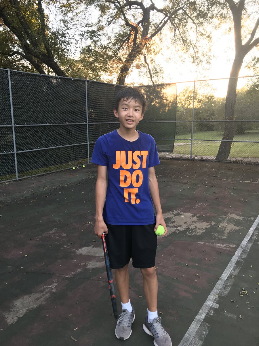 1. He recently made the tennis team at McKinney High School. He actually won a match last week.