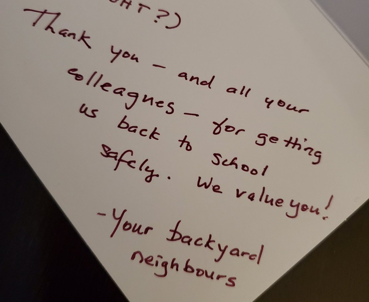 Sometimes it's the simplest of gestures that lightens the entire day!  A thank you card from a neighbor to be shared with all of my colleagues ❤ <a href="/NLESDCA/">NLESD</a>