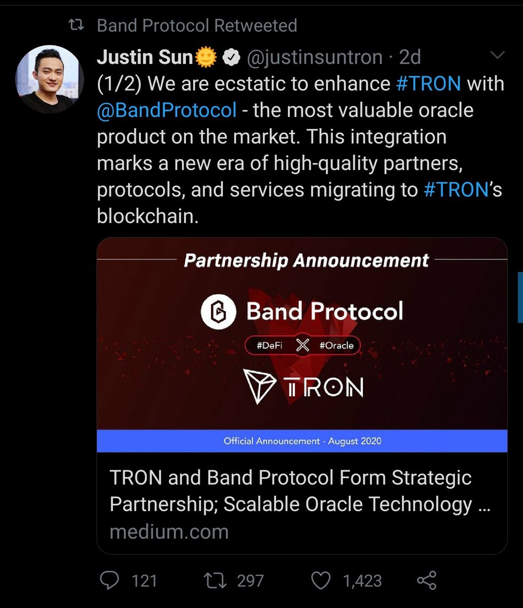 Remember when Justin Sun unironically called  $BAND "the most valuable oracle product on the market" and Band retweeted without a second thought? http://coingecko.com/en/defi 