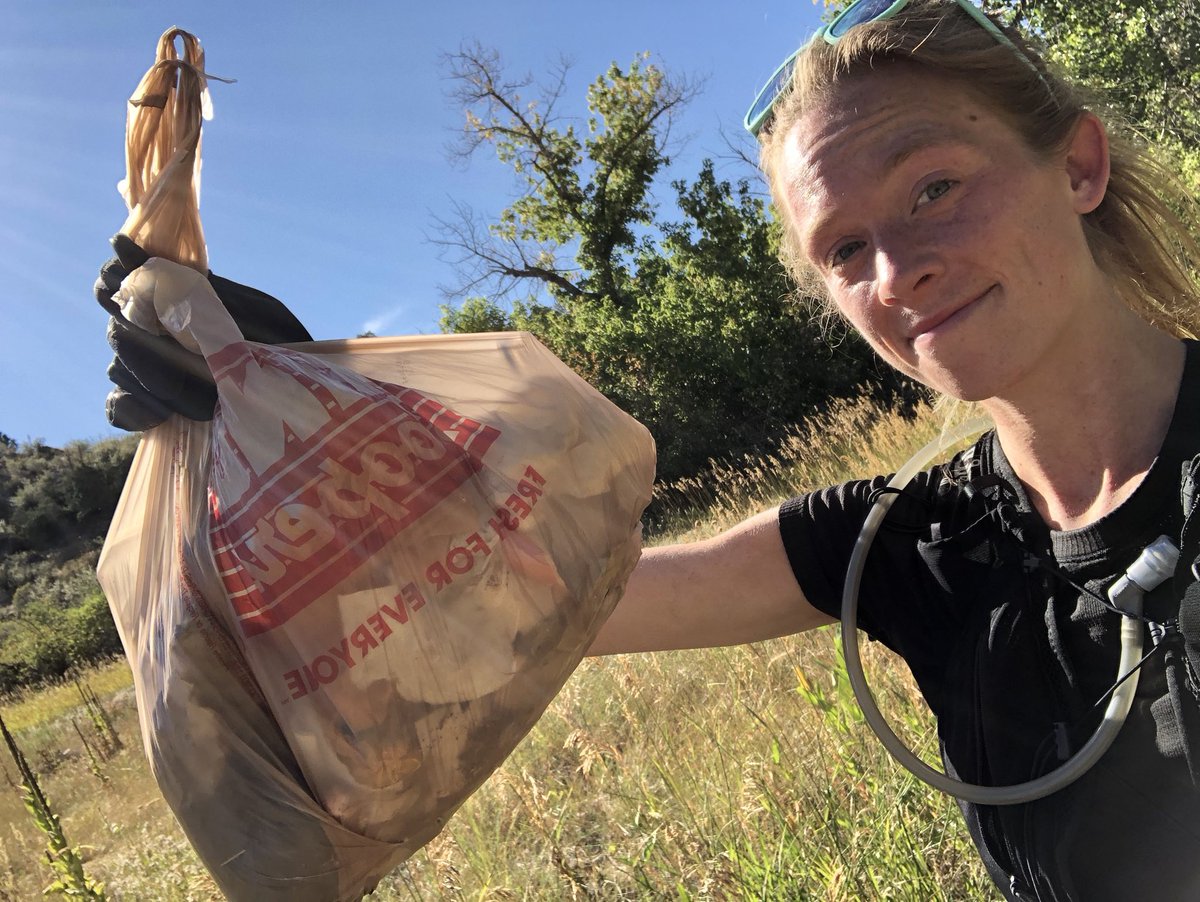 It’s #CareForColorado week! Today I carried a bag (and a lot of hand sani) with me on a little 5-miler around Red Rocks to pick up trash. It was full by the end. 

This took very little effort and made the trail better for me and everybody else. Pick up yo trash, plz. #plogging