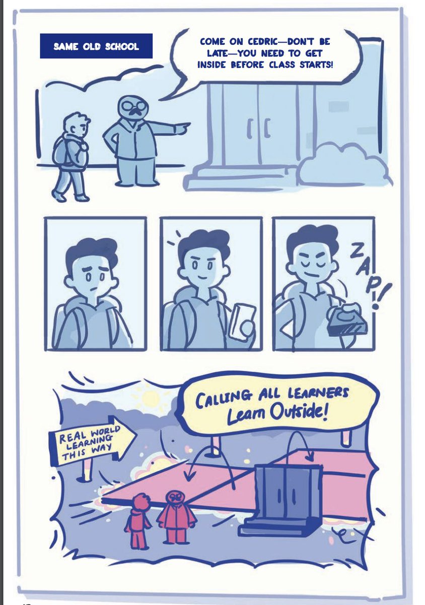 Shout out to <a href="/Carlos_Moreno06/">Carlos R. Moreno</a> and <a href="/Elliot_Washor/">Elliot Washor</a> from <a href="/bigpiclearning/">Big Picture Learning</a> for dreaming up the comic book version of what school could be! Check it out: static1.squarespace.com/static/5a78a55…