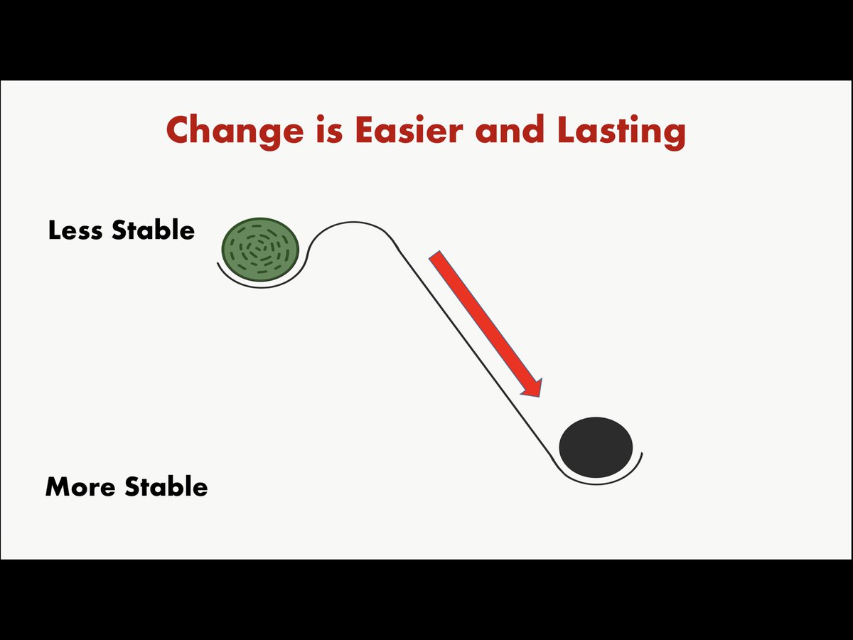 So what to do? We need to fight balancing loops with positive feedback loops for the changes we want to see.Showing value and growing over time.An organic model of change which gets more stable over timeFrom this awesome video by  @ncasenmare  https://longnow.org/seminars/02017/aug/07/seeing-whole-systems/