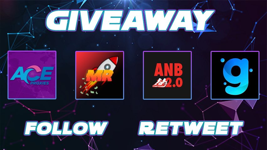 🔥Massive Giveaway🔥 @anb_bot 1 copy of ANB Snkr Bot @gmailproxy 1 gb of proxies @aceproxies 30 DC Proxies @missionracks Supreme Captcha Tee in discord (link in bio) Rules ✅ Follow all accounts RT!! 🎁 ENDS IN 48 HOURS GOODLUCK!