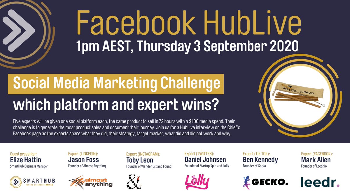 SmartHubRocky's tweet image. One hour to go! Tune into the Chief's Facebook page facebook.com/QChiefEntrepre… at 1pm for today's Social Media Marketing Challenge HubLive.