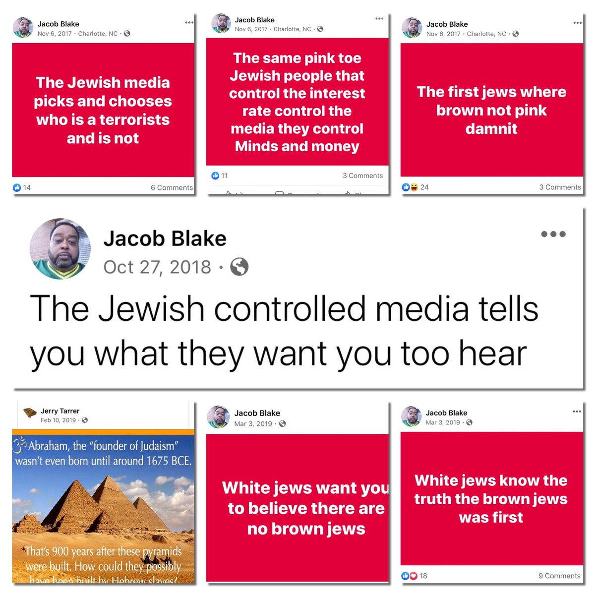 Some FB posts by Jacob Blake, the guy  @JoeBiden is planning to meet with.He’s a vicious antisemite.If the investigation finds that his son’s shooting was unjustified those responsible should be held accountable, but there is no excuse for Biden to meet with a Jew hater.