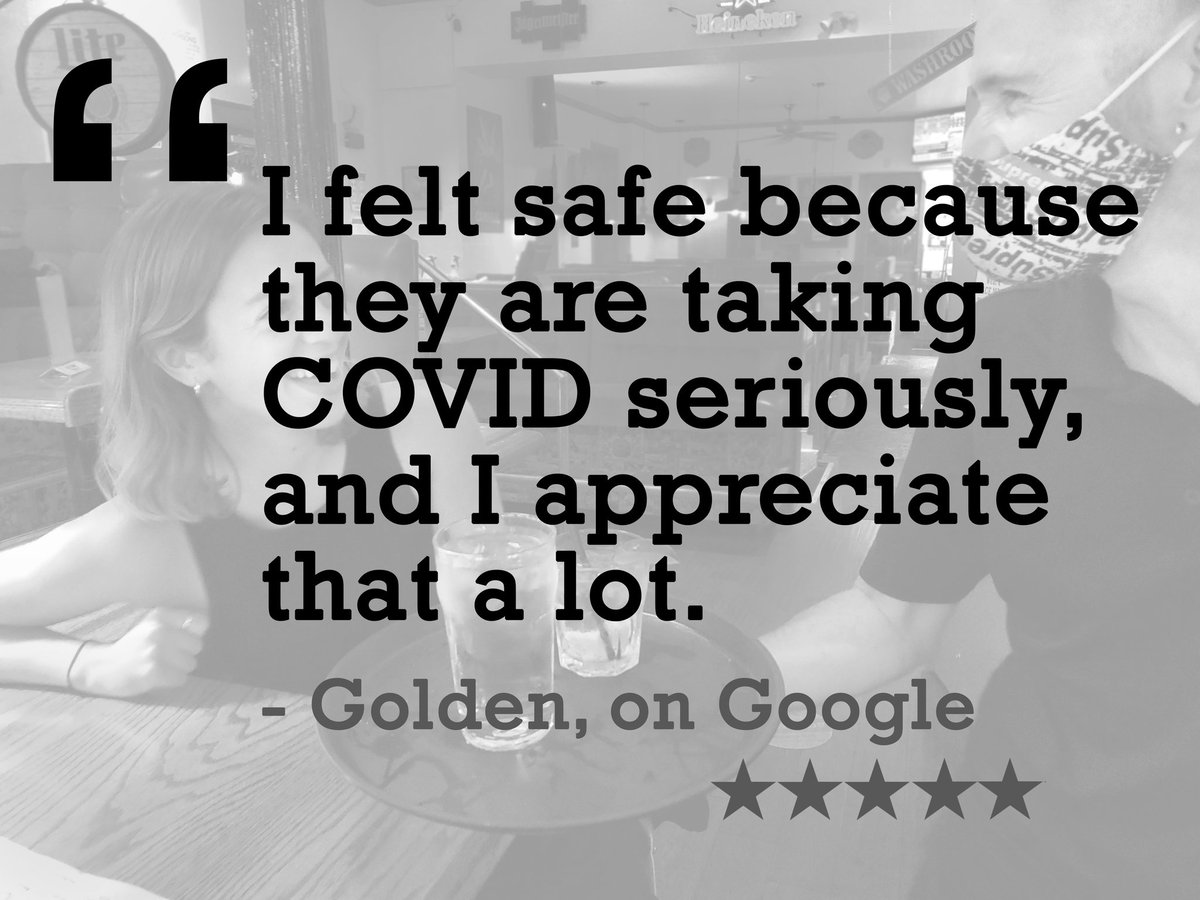 If you choose to join us for indoor service, know that we're building a reputation for putting safety first! 

This fall when the temperatures drop, we hope that you will continue to trust us with your safety with indoor service.