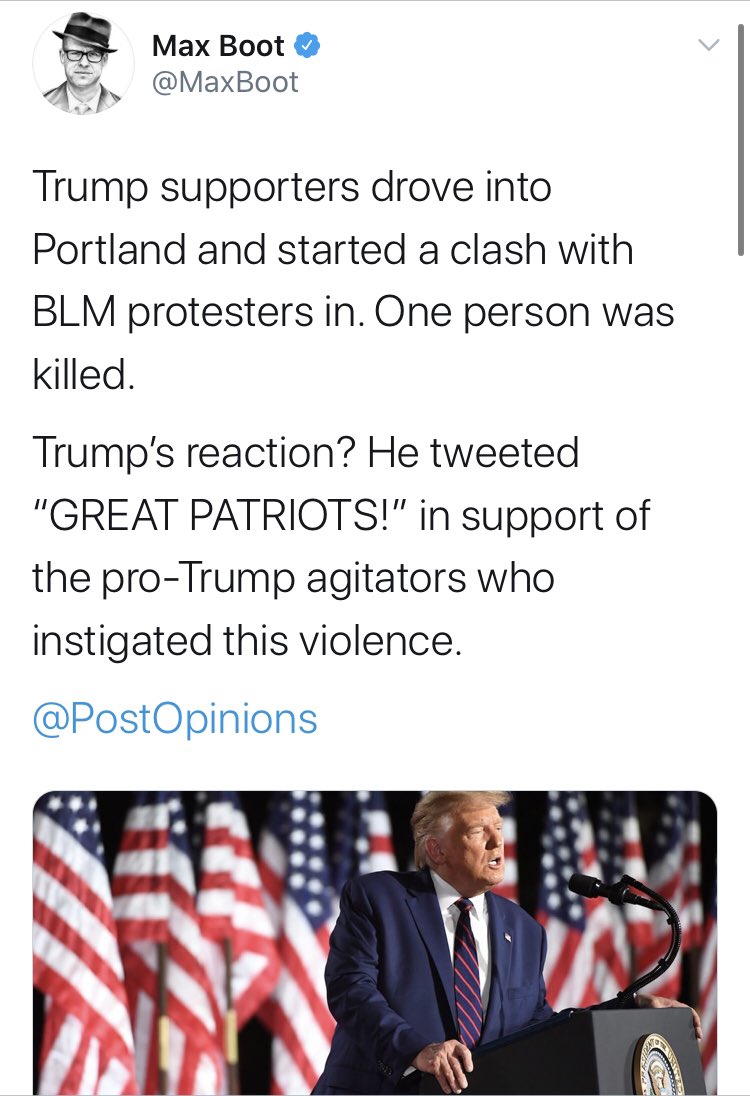 And of course, the usual cast of galaxy brain blue checks got involved. The most egregious might be  @MaxBoot. Rittenhouse is a terrorist. The Trump supporter had it coming. Shameful.