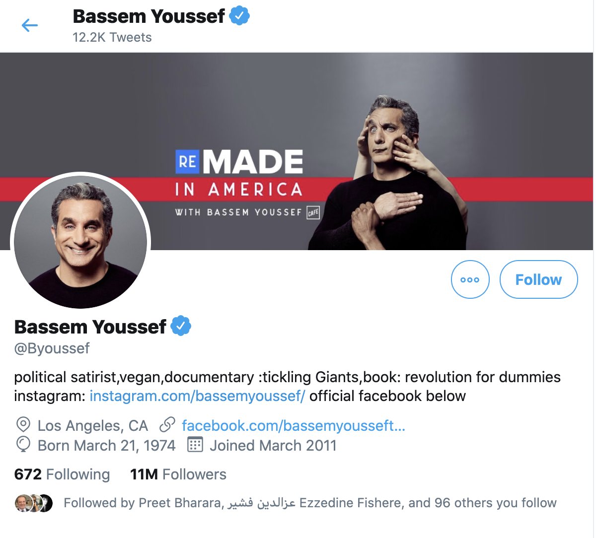 So cancel me, unfollow me, block me.Just enough with the pathetic “Bassem is an ally! Don’t be mean to him! Don’t bully him! Leave Bassem alone!”11 million followers. I didn’t even attack him. But when you don’t praise a man he takes it as an attack.  11 million!