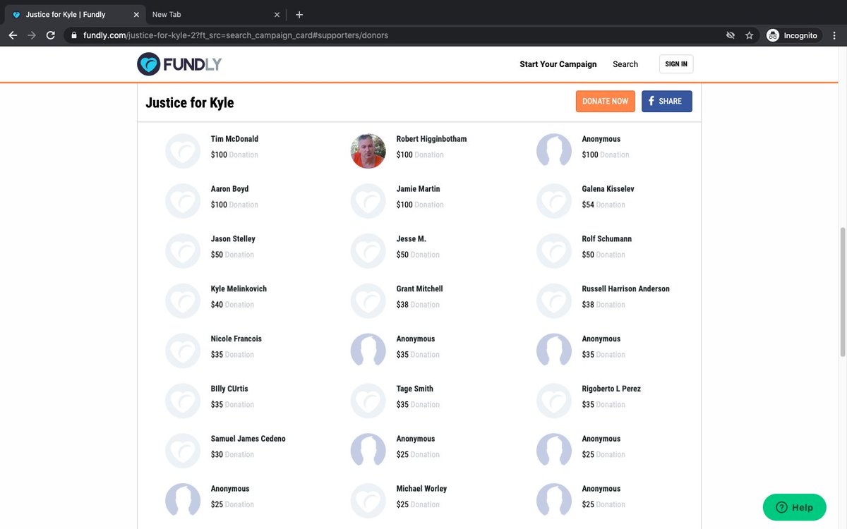 Here's the full list of donors who spent their money on Jaymon's scammy-looking  #KyleRittenhouse fundraiser after the kid shot three people, murdering two at the  #KenoshaProtests for  #JacobBlake &  #BlackLivesMatter  