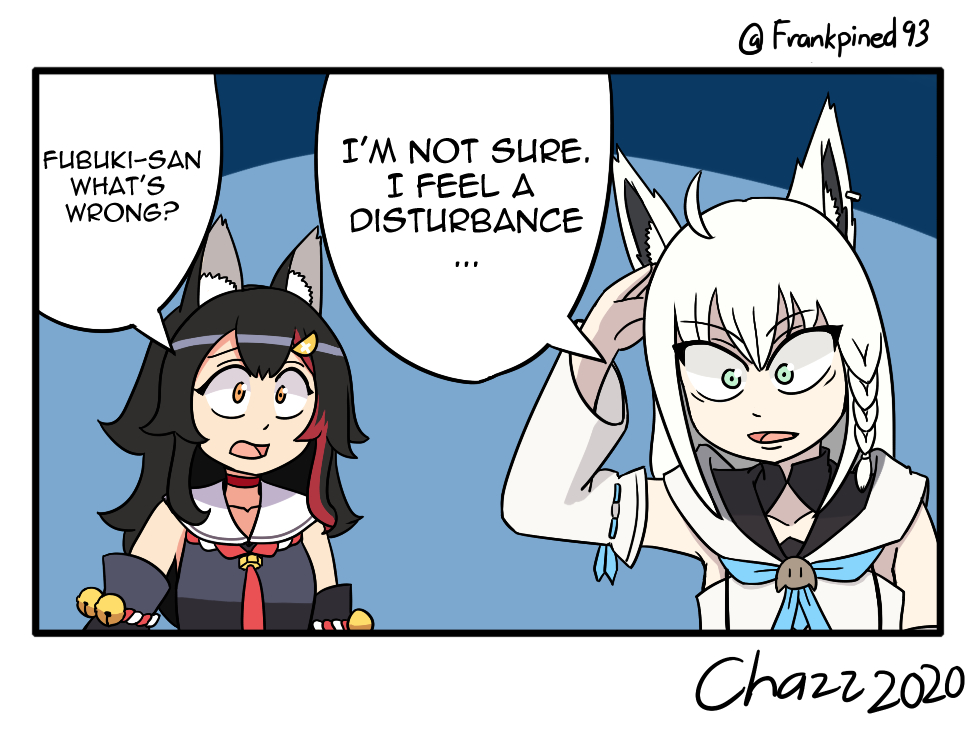 Whenever you call Fubuki a cat.

#絵フブキ #みおーん絵 #OokamiMio #ShirakamiFubuki 