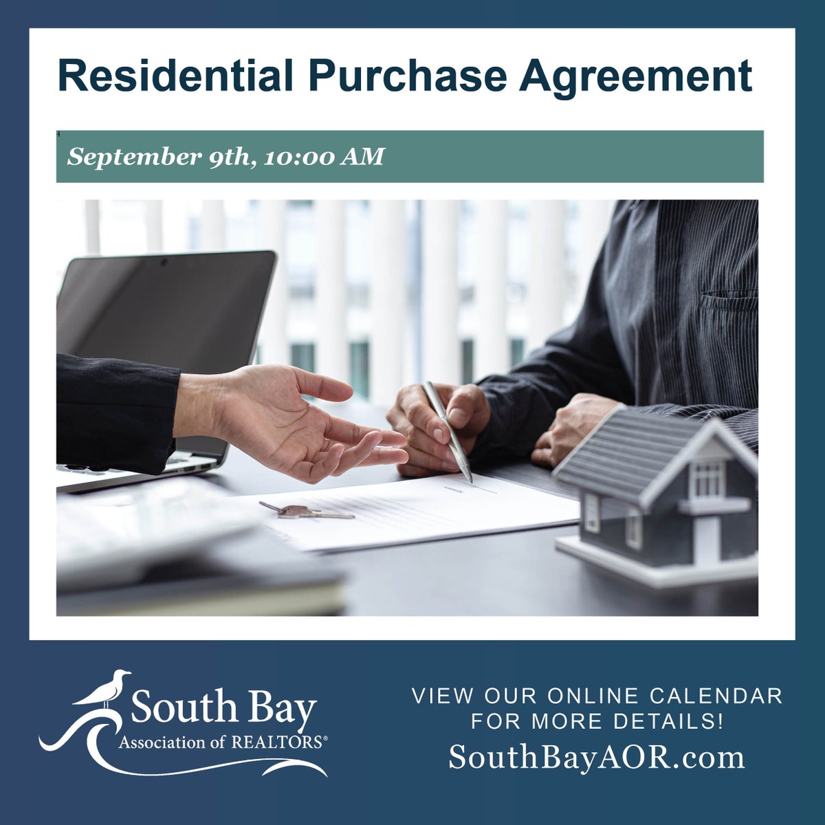 Join us for “Residential Purchase Agreement” on Sept. 9th at 10:00 AM! Register here: bit.ly/32xcs0A