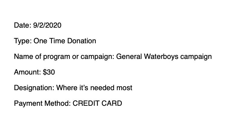 12) Want to get involved?A $30 donation provides water access to a family in need. I made my donation, did you make yours?Get involved here:  https://waterboys.org 