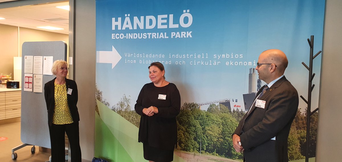 Danmarks ambassadör Vibeke Rovsing Lauritzen, landshövding Carl Fredrik Graf och Norrköpings vice KF-ordförande Irma Görtz besöker Händelö Eko Industrial Park. #bioenergi #bioraffinaderi