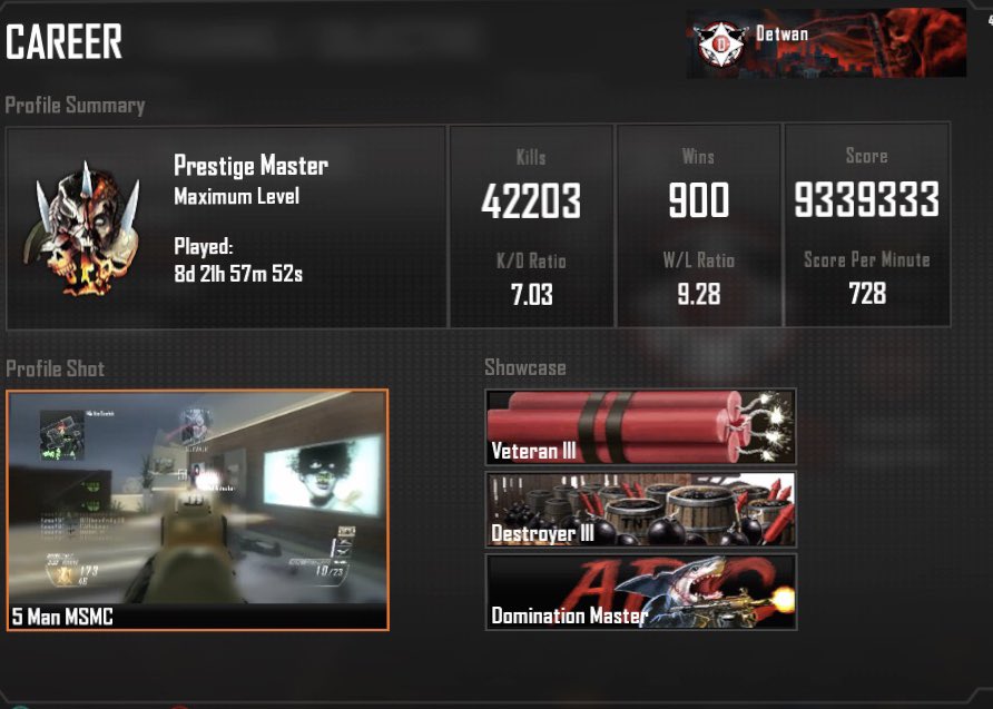 Detwanxbl's tweet photo. All the cod stats i can recover https://t.co/HbMDqIectb